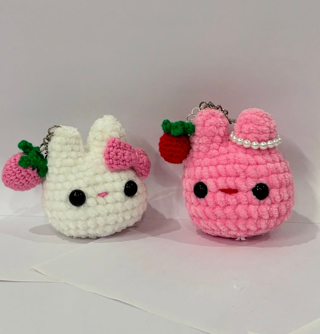 kitty bun plush keychain
